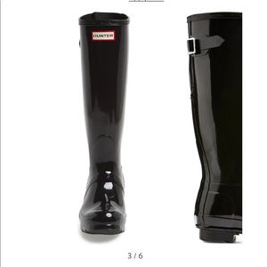 Hunter Adjustable Black Gloss Waterproof Rainboots